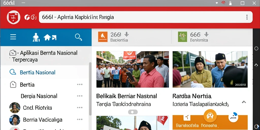 Screenshot utama 666I menampilkan antarmuka aplikasi Berita Nasional yang informatif.