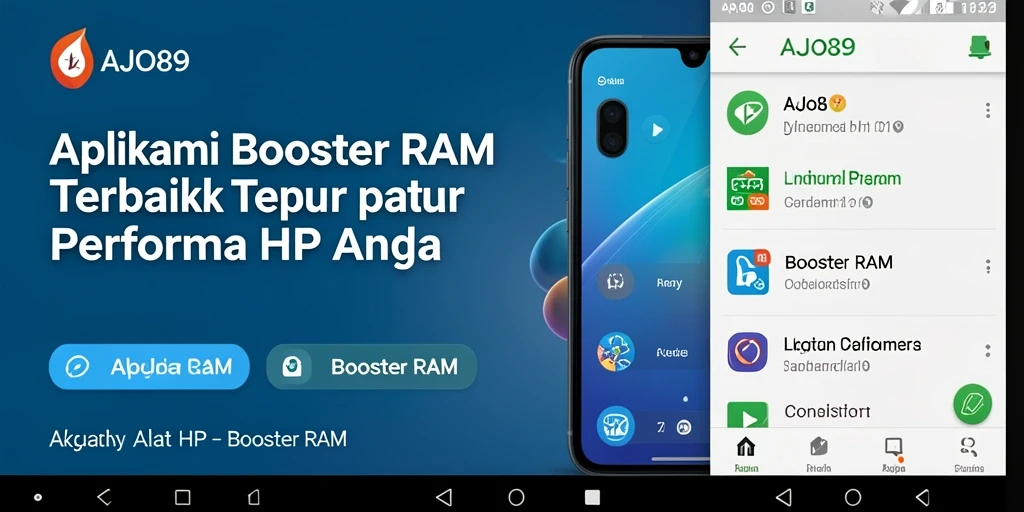 Tampilan antarmuka AJO89 yang sederhana dan efektif untuk Booster RAM.