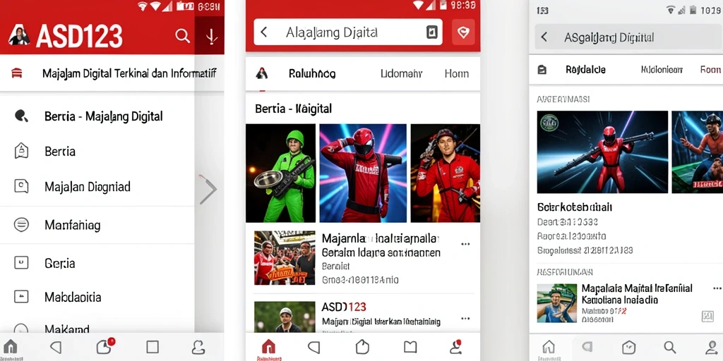 Antarmuka menarik aplikasi Majalah Digital ASD123