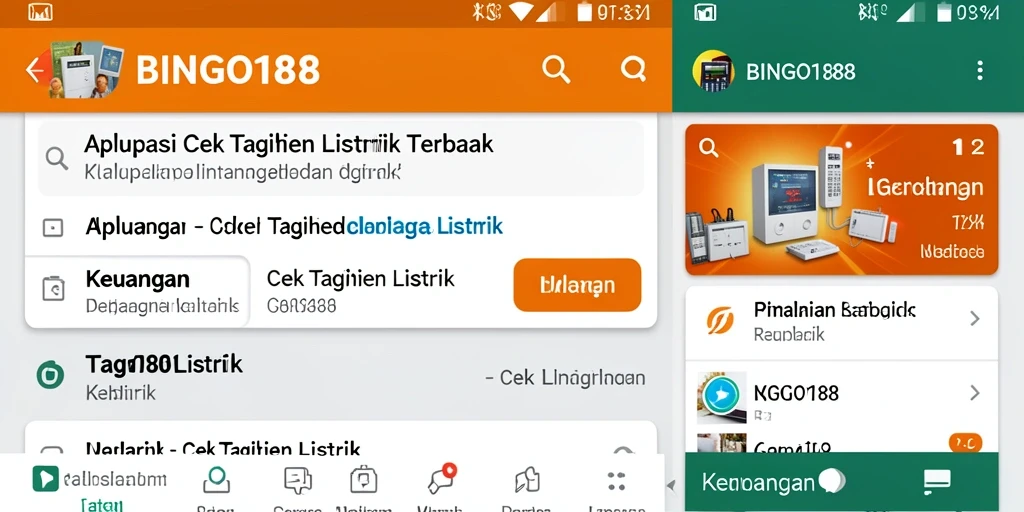 Antarmuka BINGO188 menampilkan informasi tagihan listrik dengan jelas.