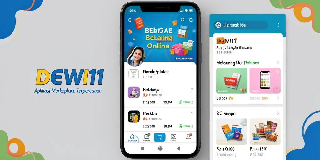 Tampilan antarmuka aplikasi DEWI11 yang mudah digunakan untuk belanja online.