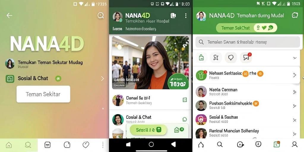 Antarmuka NANA4D yang intuitif untuk menjalin pertemanan.