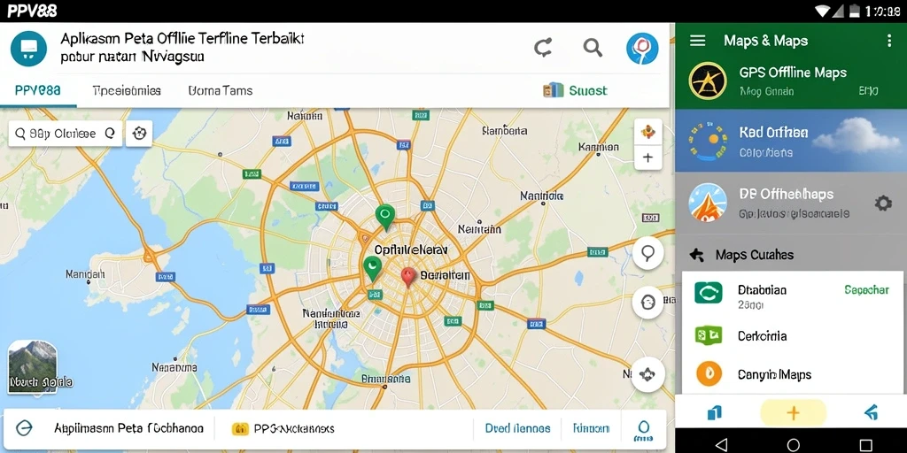 Antarmuka PPV88 yang menampilkan fitur GPS Offline Maps.