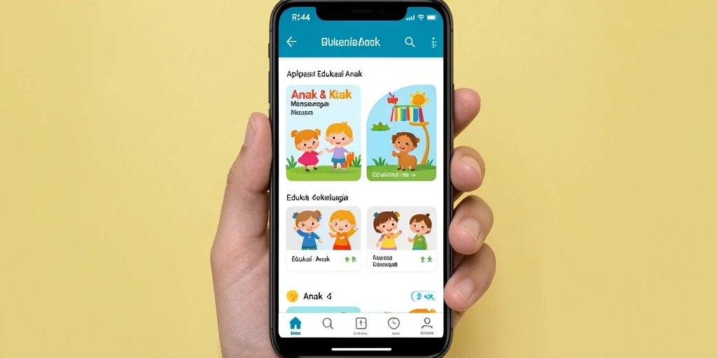 Tampilan antarmuka dan fitur belajar menarik di aplikasi RR44.