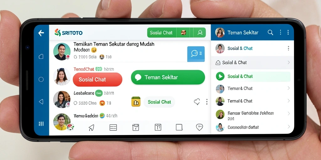 Antarmuka aplikasi SRITOTO yang memudahkan mencari teman.