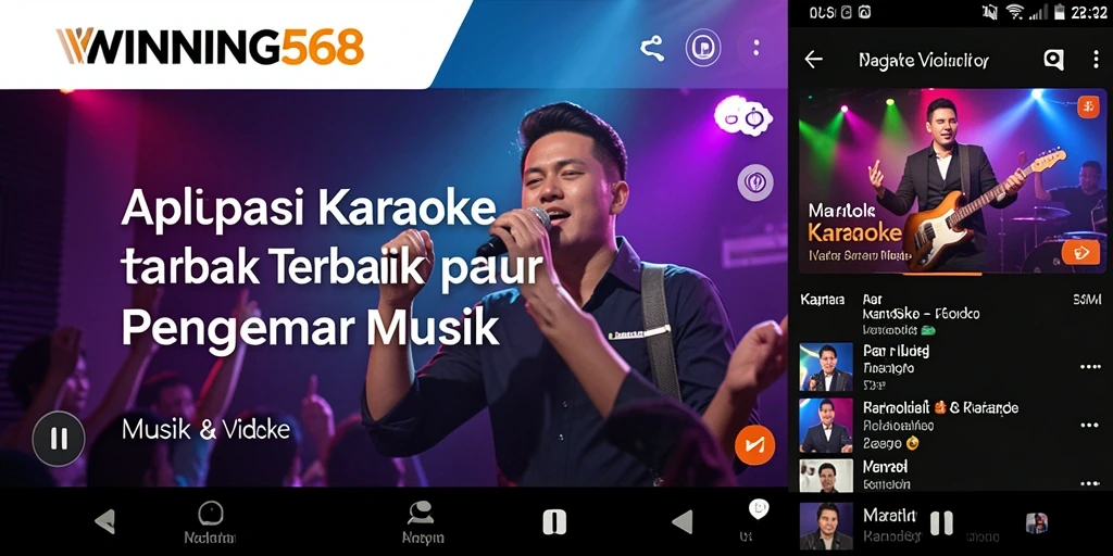 Tampilan intuitif aplikasi WINNING568 dengan fitur Karaoke yang menarik.